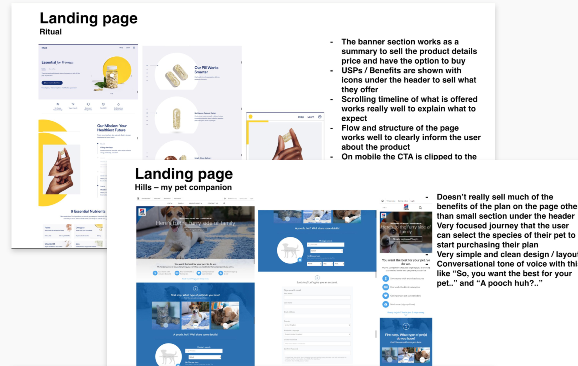 Example of competitor analysis slides
