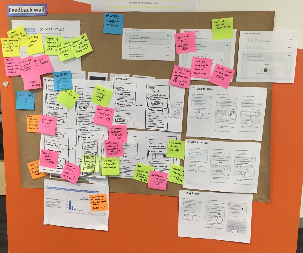 Image of the feedback wall used on the JL checkout project
